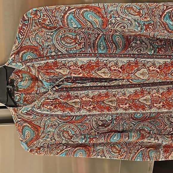 💕RACHEL ZOE💕 Violet Peasant Neck Tie Blouse in Parrot & Bright Red 6 - Picture 9 of 16